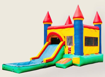 Rainbow Oasis Combo - Slide and Bounce Area, Detachable Pool